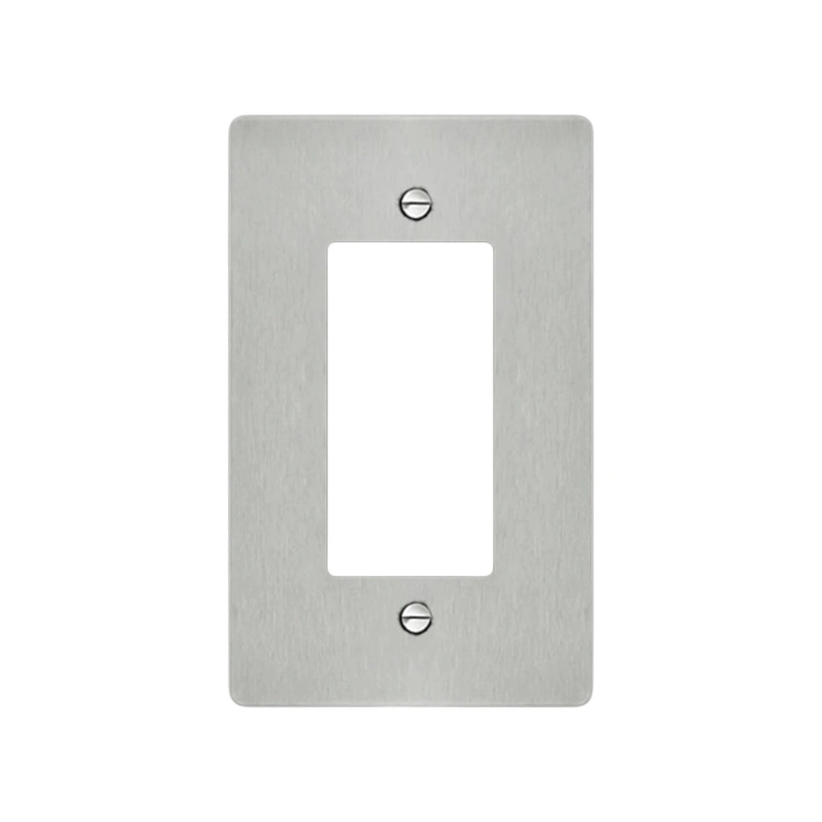 GetSwitches 1-gang decorator wall plate sample in Stainless Steel, plate only.