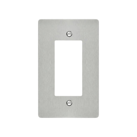 GetSwitches 1-gang decorator wall plate sample in Stainless Steel, plate only.