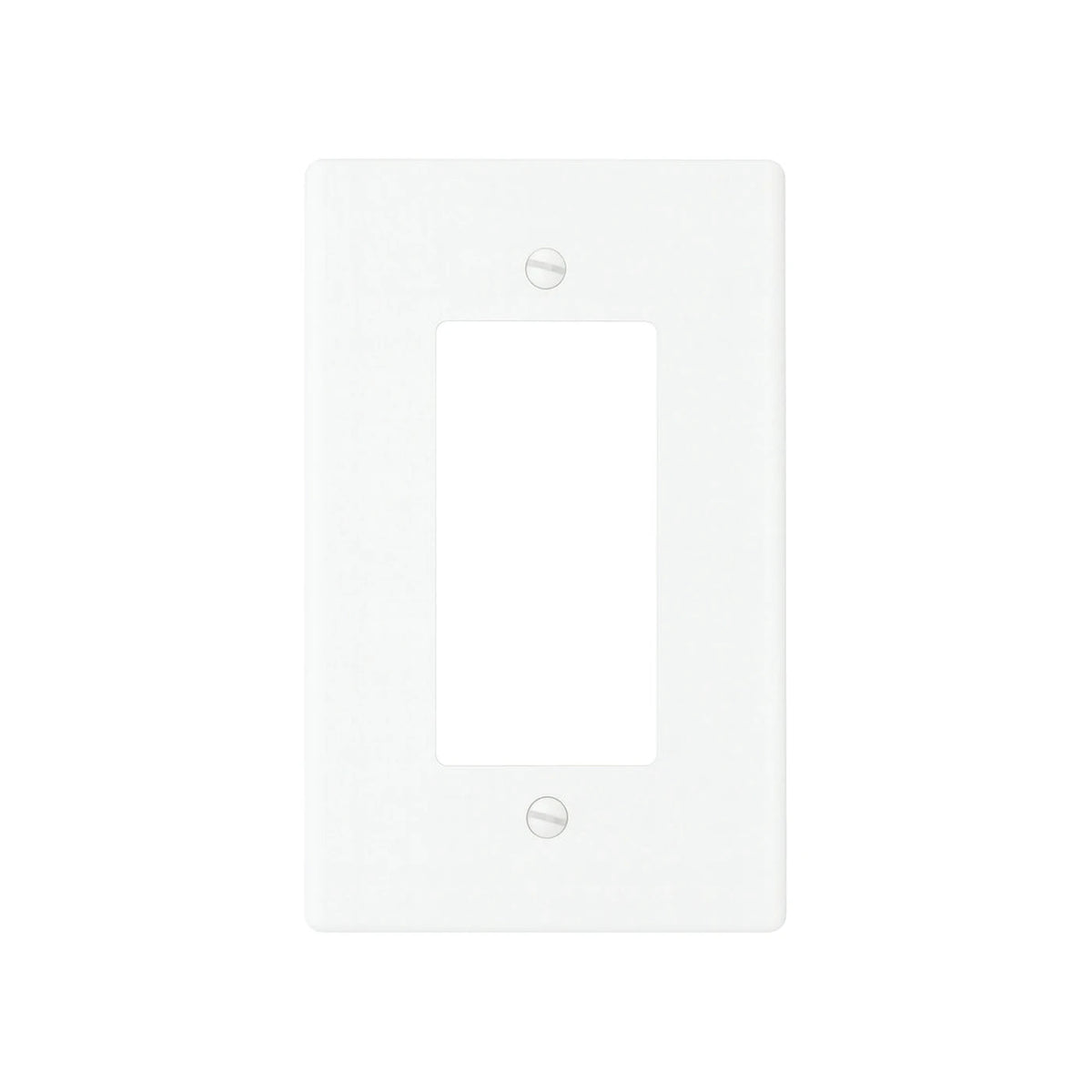 GetSwitches 1-gang decorator wall plate sample in White, plate only.