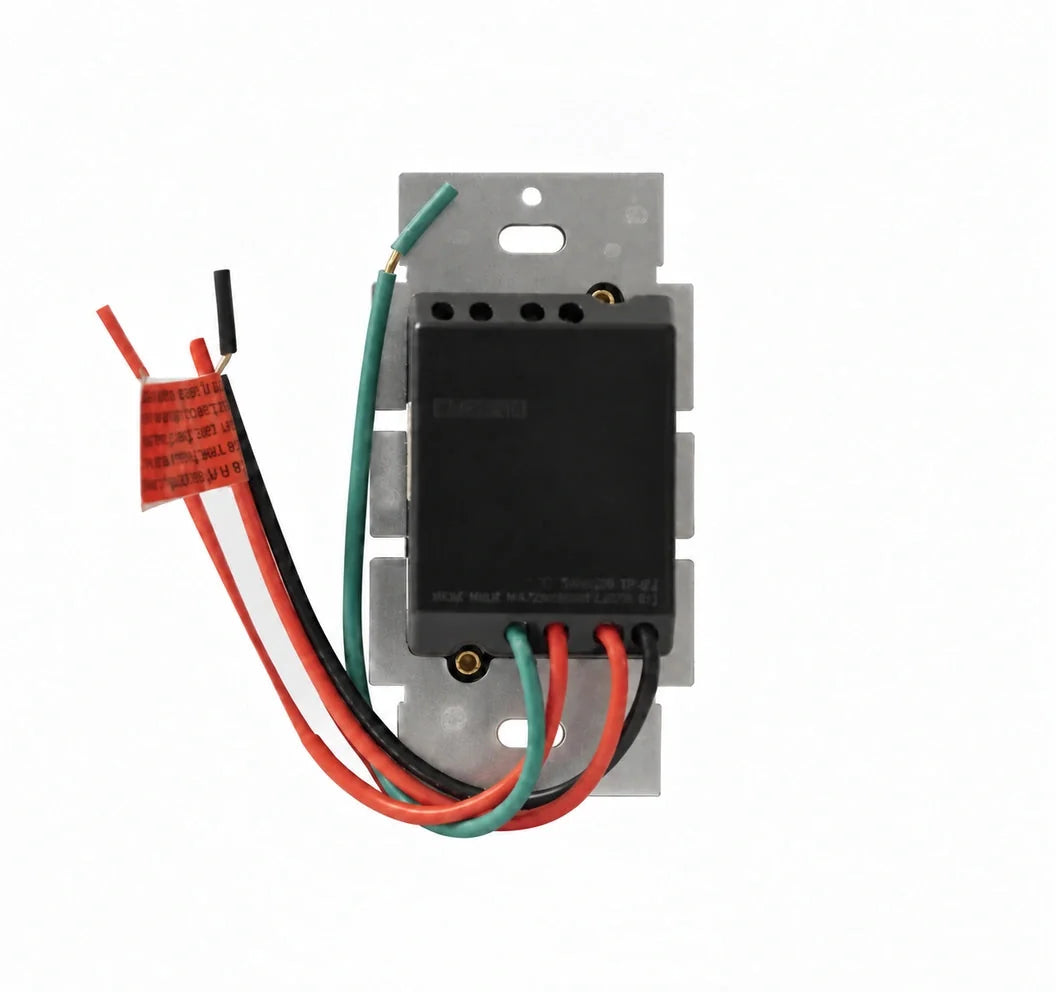 One new 600W 3-way rotary dimmer electrical replacement module. Push on/off with rotary dimming. Electrical module only; no knob or wall plate is included.