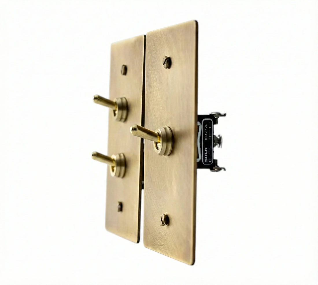 1-Gang Solid Brass Retro Toggle Light Switch