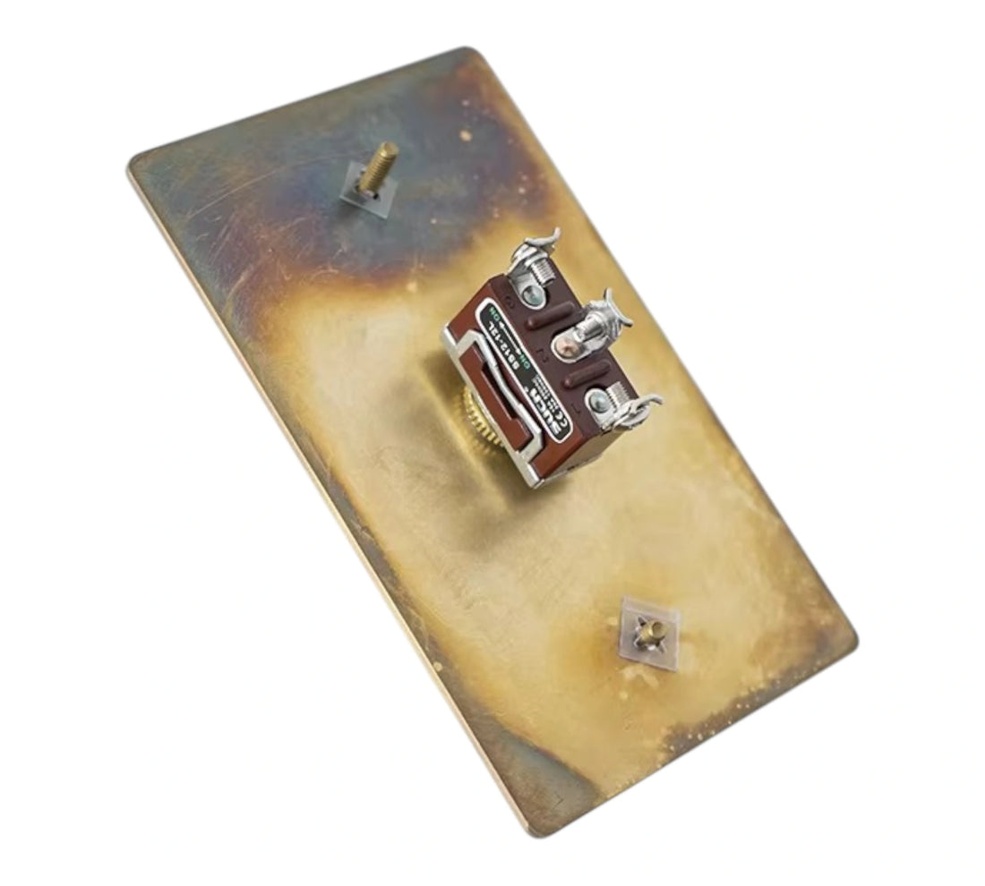 OB 1-Gang Solid Brass Retro Toggle Light Switch