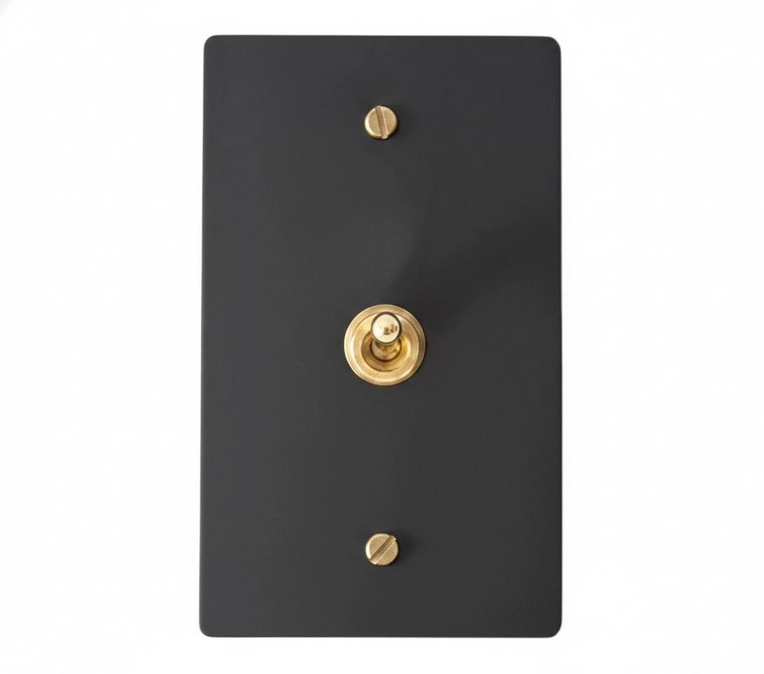 1-Gang Solid Brass Retro Toggle Light Switch