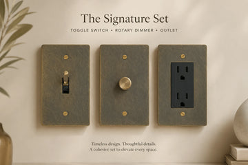 Brass Switch Sample Set – Toggle, Dimmer & Outlet