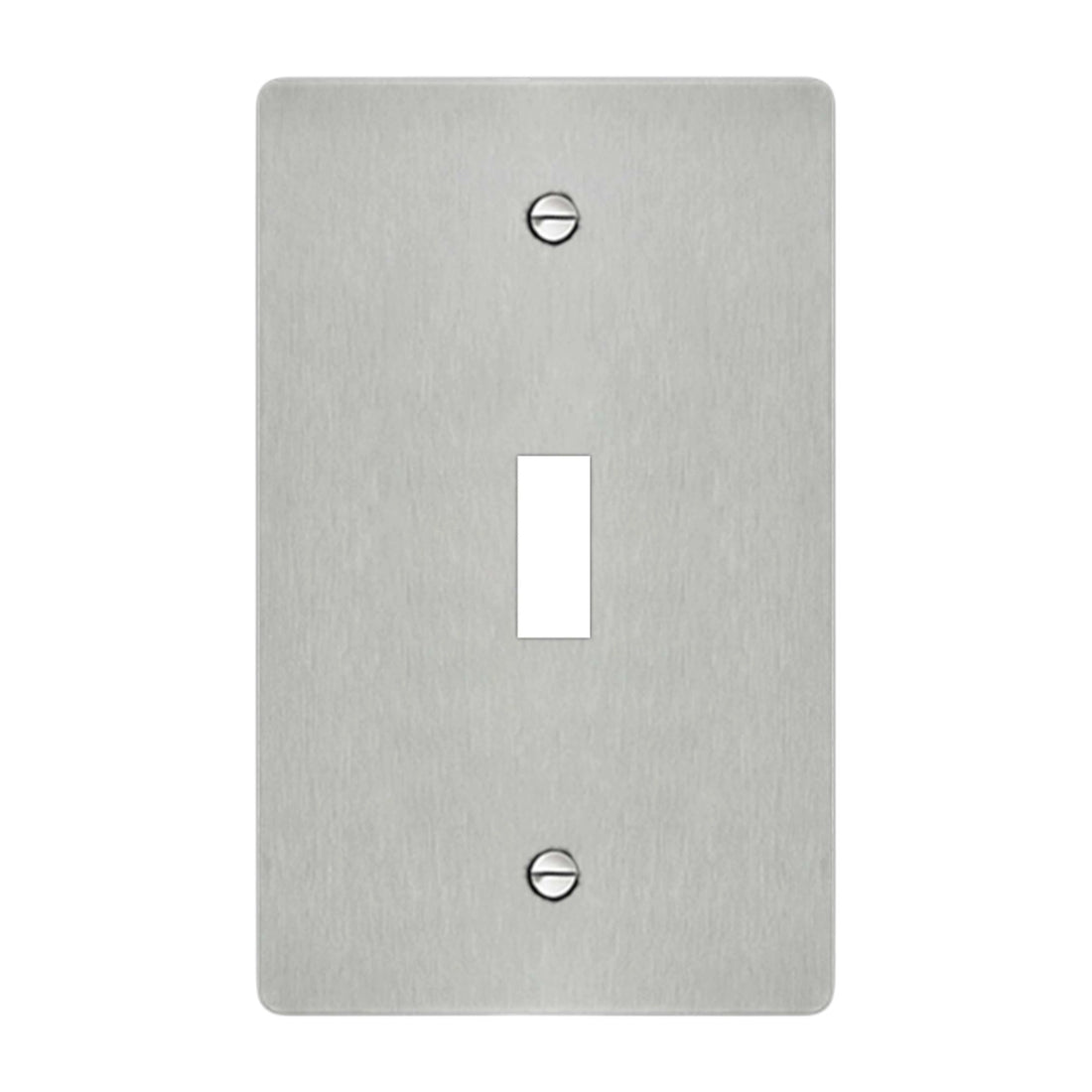 1-gang wall plate in brushed stainless steel finish, toggle opening