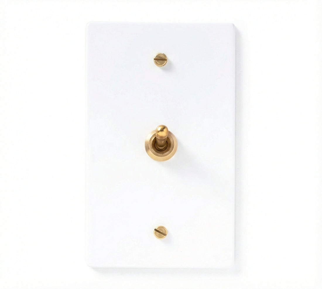 1-Gang Solid Brass Retro Toggle Light Switch