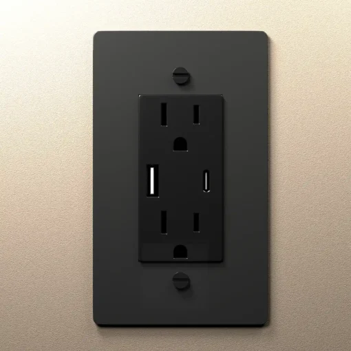 Black Brass Electrical Outlet - Image 9