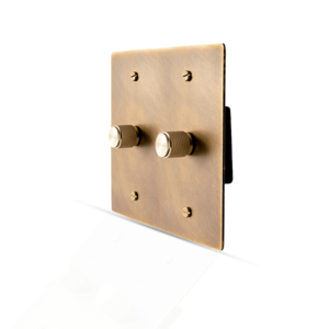 2 gang aged brass dimmer