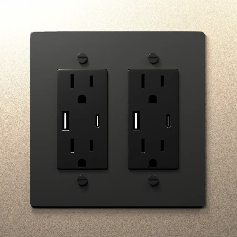 Black Brass Electrical Outlet - Image 10