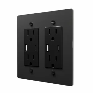 USB type c black brass outlet