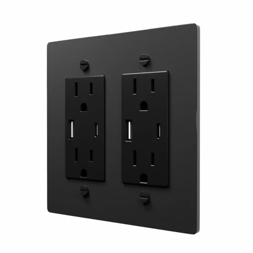 USB type c black brass outlet