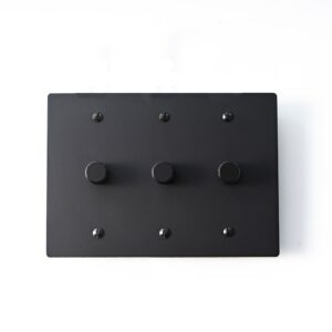 3 gang dimmer black brass plate