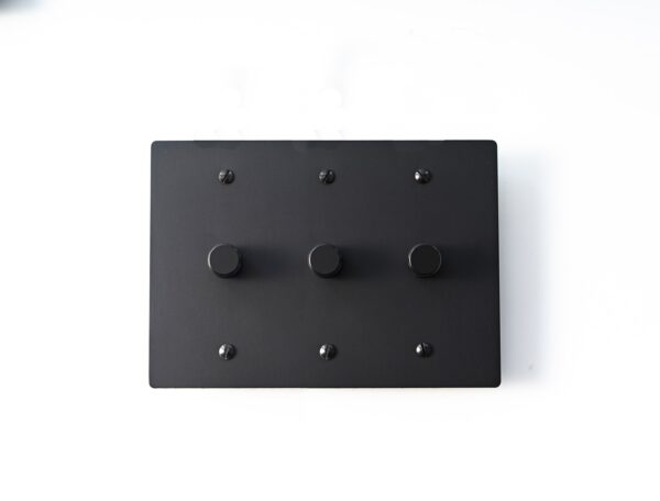 3 gang dimmer black brass plate