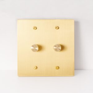 2 gang satin brass dimmer