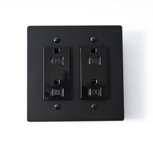 2 gang duplex outlet brass plate