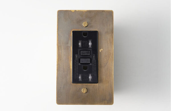 GFCI aged solid brass outlet