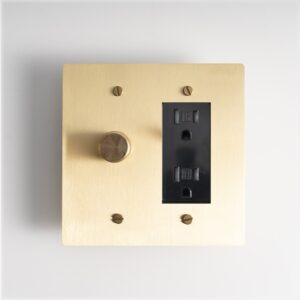 1dimmer Outlet Satin gold with black