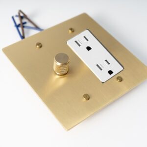 1dimmer Outlet Sating gold with white