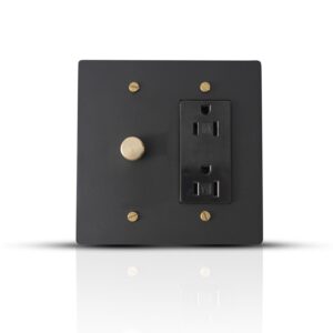 Dimmer outlet combo black brass