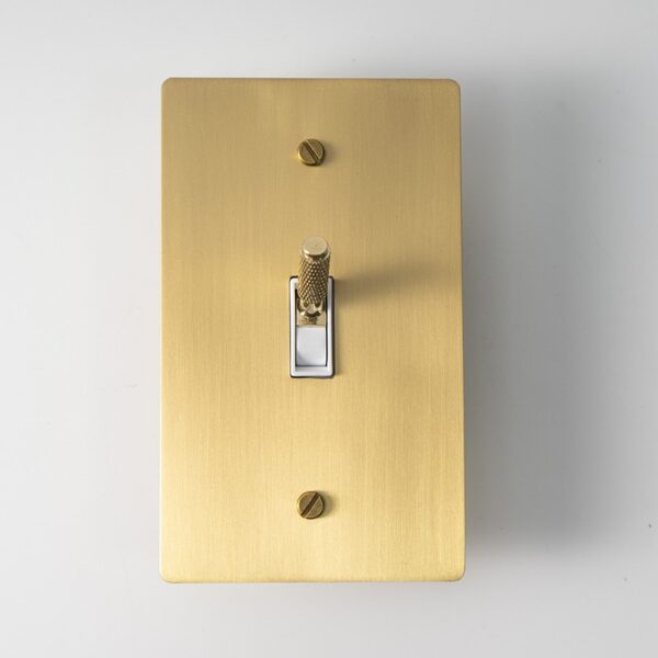 Satin Gold Knurled Toggle Switch - Textured switch with a stylish gold finish.