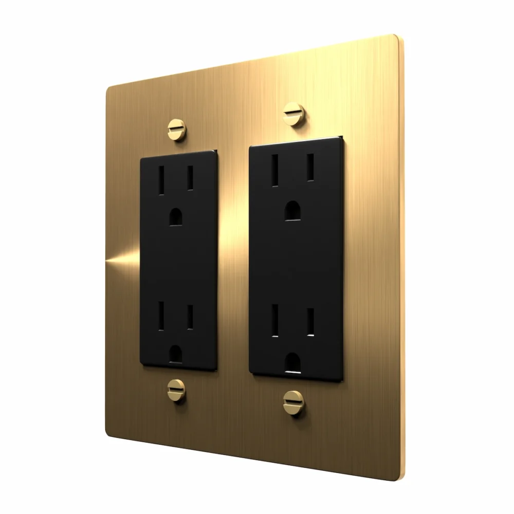 Brass Electrical Outlet black - Image 2