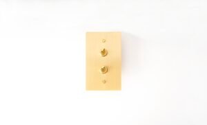 Satin gold brass light switch double toggle panel