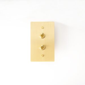 Satin gold brass light switch double toggle panel