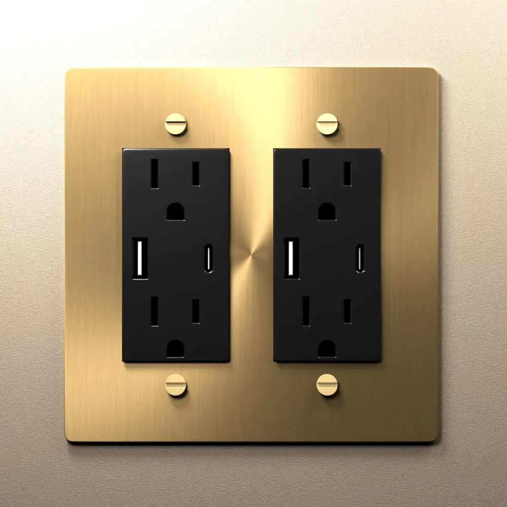 Brass Electrical Outlet black - Image 5