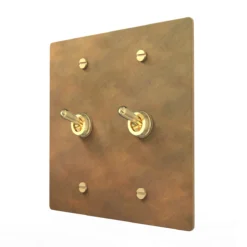 aged brass retro toggle switch