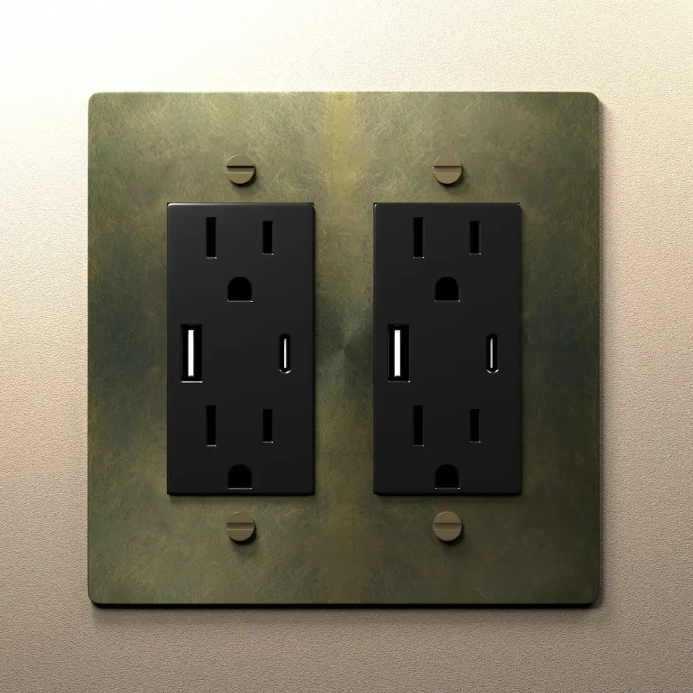 Antique Brass Electrical Outlet - Image 12