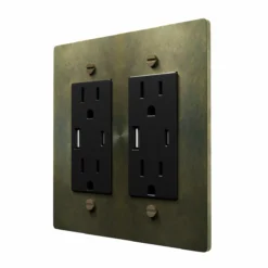 Antique brass USB type C outlet