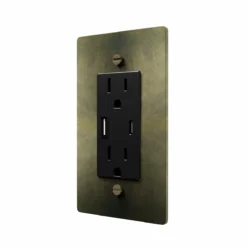 Antique brass USB type C outlet