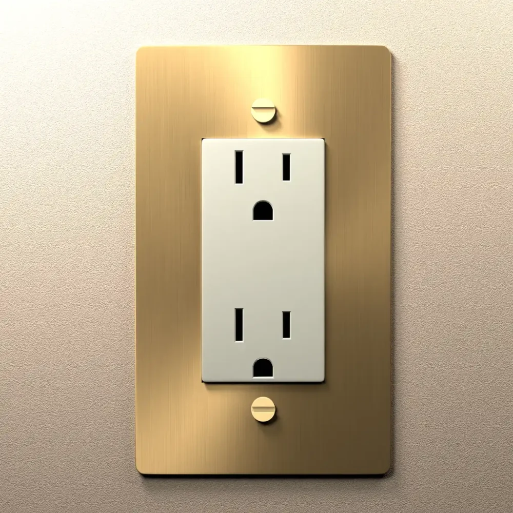 Brass Electrical Outlet White - Image 6