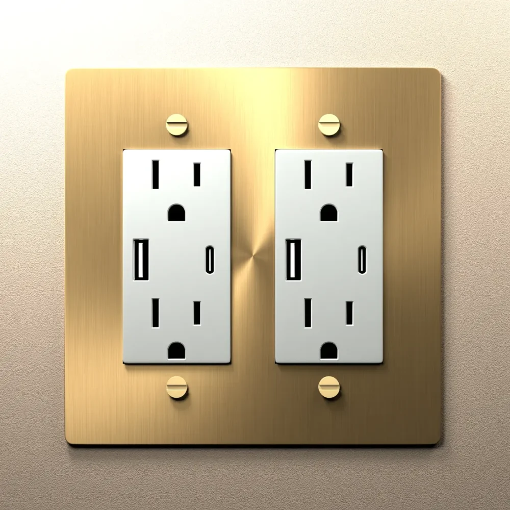 Brass Electrical Outlet White - Image 8