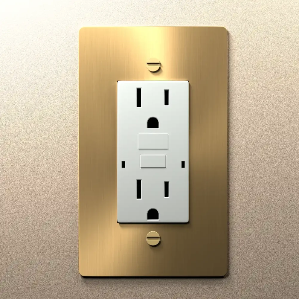 Brass Electrical Outlet White - Image 3