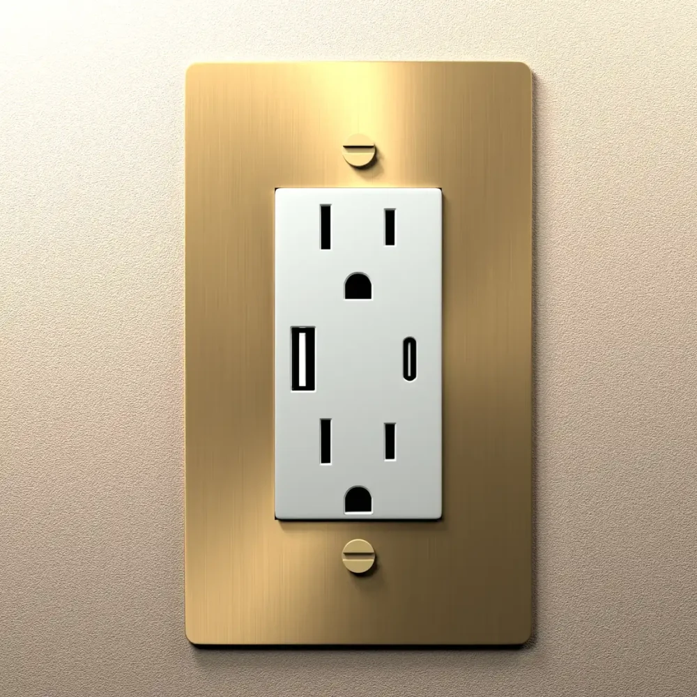 Brass Electrical Outlet White - Image 5