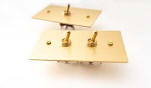 Satin Gold Brass Toggle Light Switch Panel: Elegant and Timeless