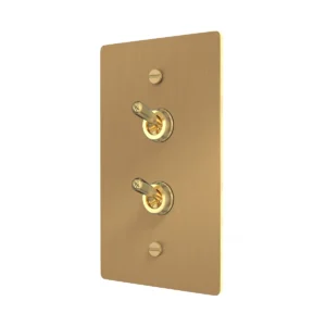 Brass double retro toggle switch