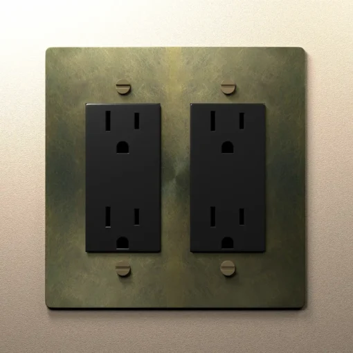 Antique Brass Electrical Outlet - Image 3