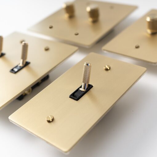 Satin Gold Brass Toggle Light Switch - Classic, durable switch in a stylish satin gold brass finish