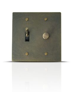Bronze brass toggle dimmer combo