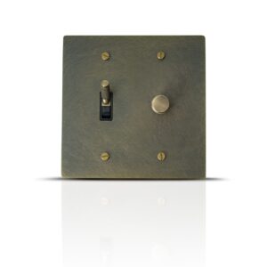 Bronze brass toggle dimmer combo