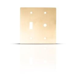 Satin Gold Brass Toggle Switch & Dimmer Cover Plate