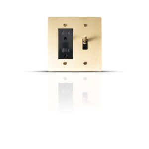 A compact and functional combo unit featuring a single toggle switch and an adjacent power outlet, designed for efficient space management and ease of use.