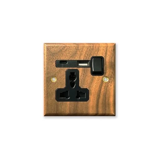 Wooden Toggle Light Switch with Antique Brass Knob - Image 20