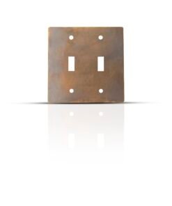 Aged Brass 2 Gang Toggle Switch Cover Plate