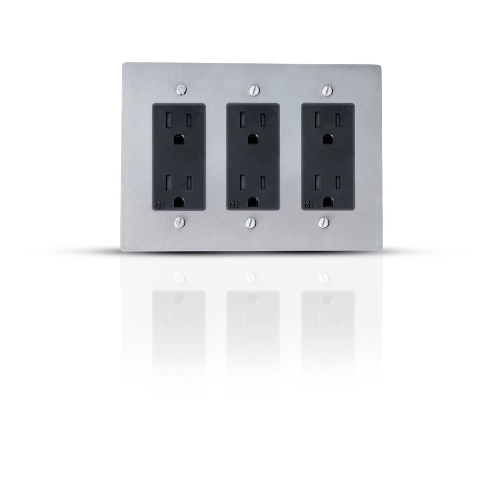 Stainless steel outlet cover 3 gang