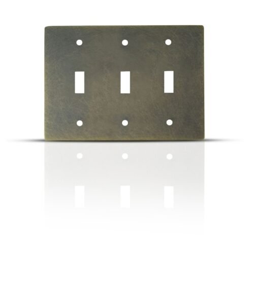Bronze brass 3 Toggle Switch Cover Plate