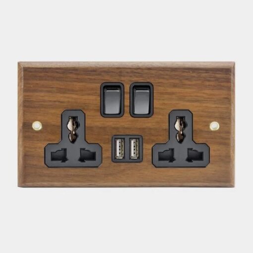 Wooden Toggle Light Switch with Antique Brass Knob - Image 8