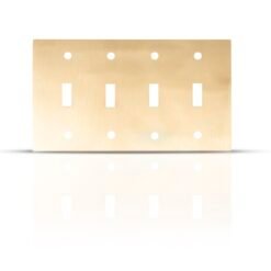 Satin Gold Brass 4 Toggle Switch Cover Plate